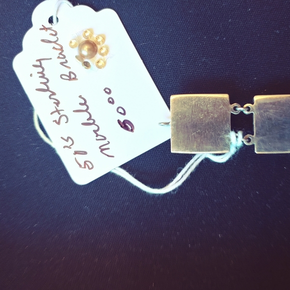 Mid Century Marble and Sterling Bracelet - Picture 4 of 4